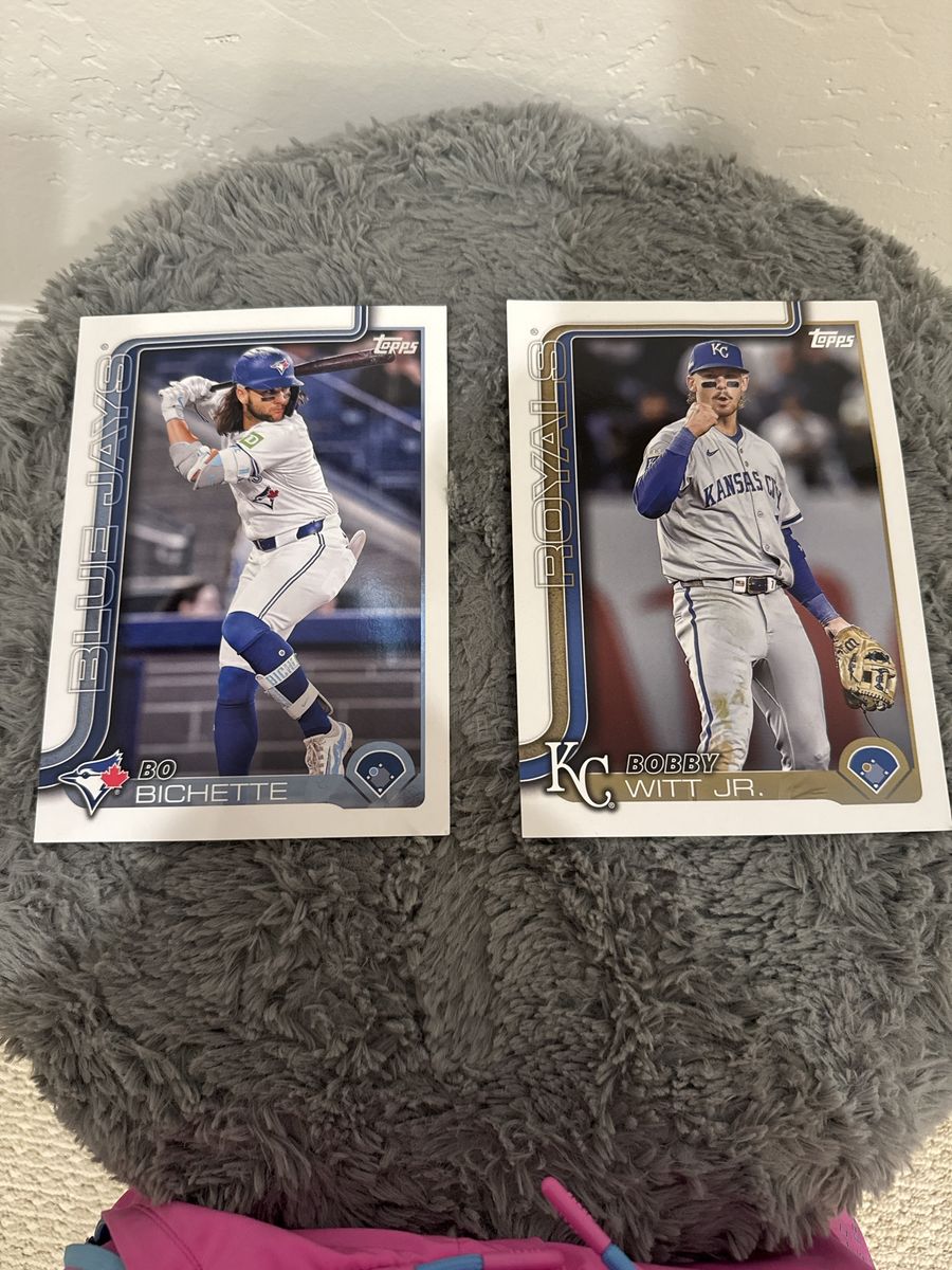 Topps 2023 Baseball Cards: Bo Bichette Blue Jays & Bobby Witt Jr. Royals - Excellent Condition.     Big cards  8 inches