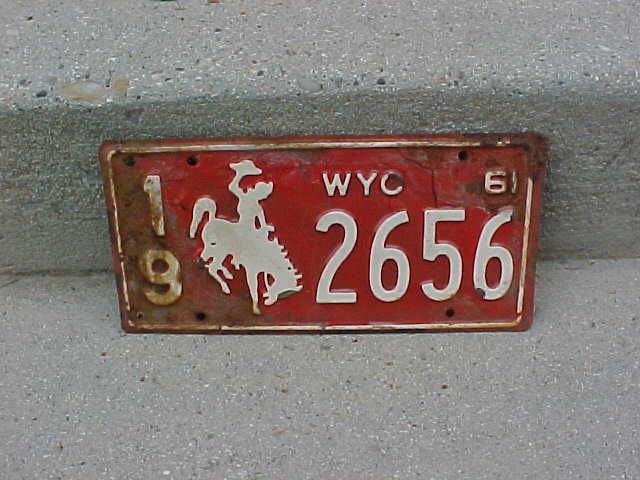 61 Wyoming plate...one only