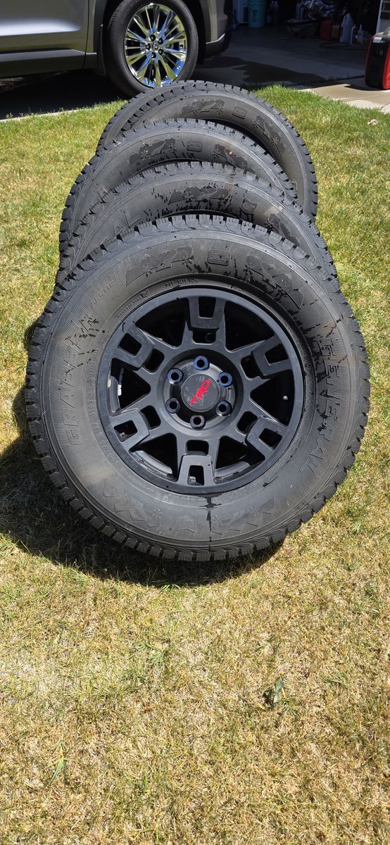 6 OEM TRD Wheels with Studded 265/70R17 General Grabber Arctic Tires