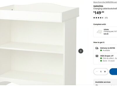 baby Changing table/bookshelf