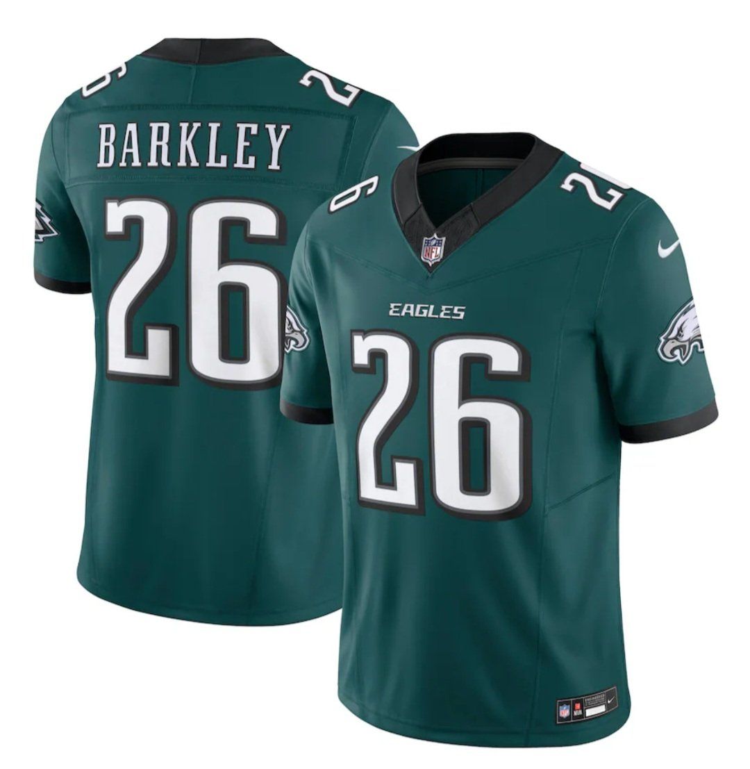 NEW WITH TAGS PHILADELPHIA EAGLES SAQUON BARKLEY NIKE NFL STITCHED JERSEY MEN'S LARGE THRU 3XL
