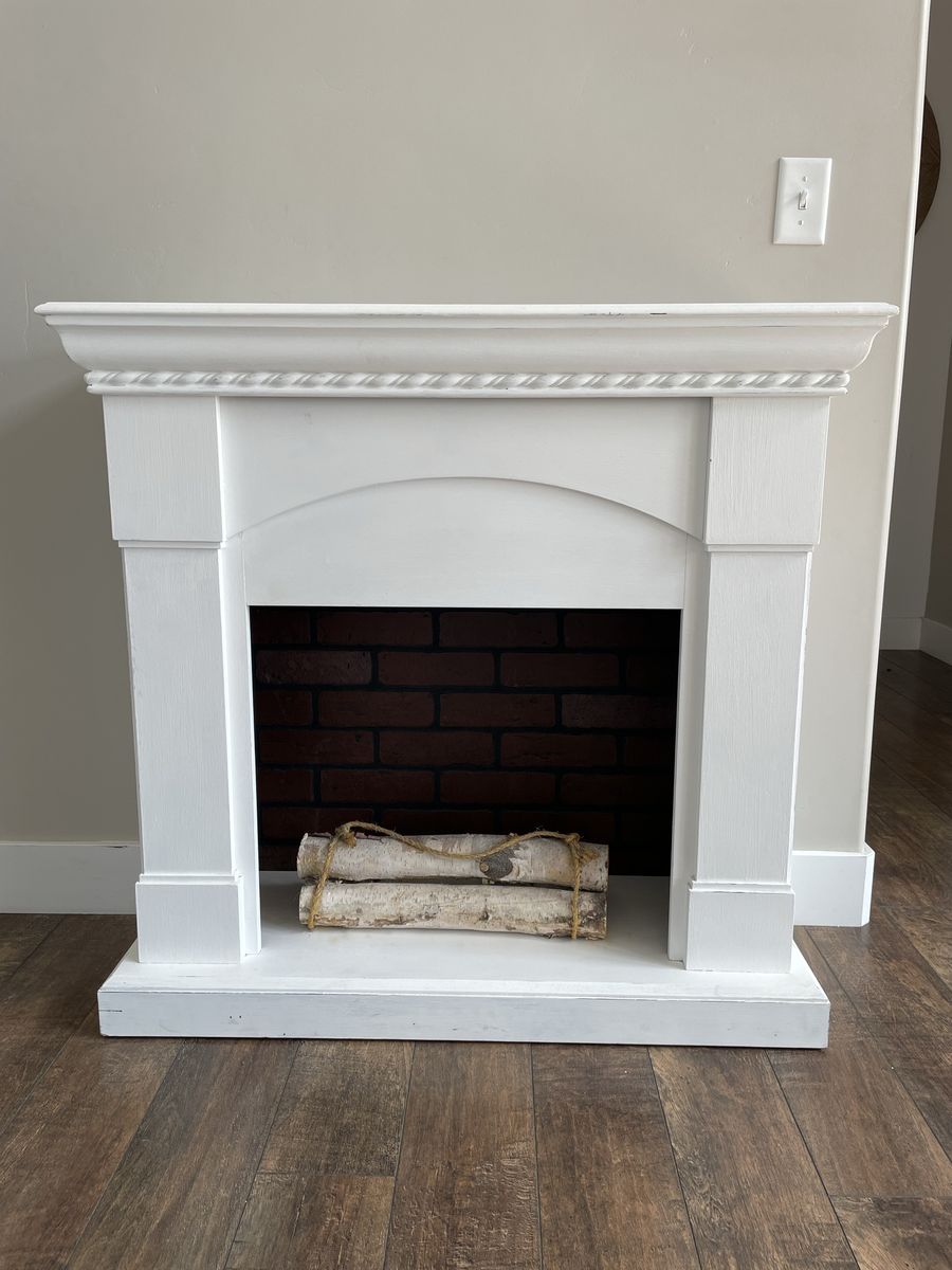 White Faux Fireplace Mantel