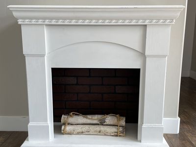 White Faux Fireplace Mantel