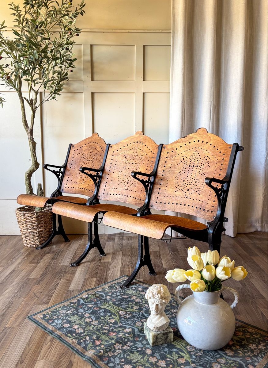 *FREE DELIVERY* Antique Cast Iron Theater Chairs
