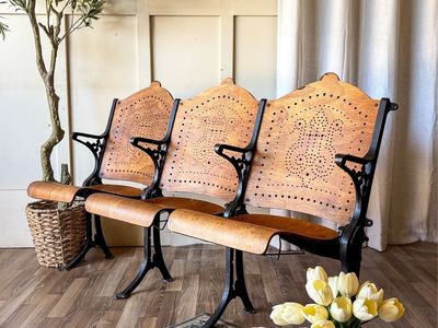 *FREE DELIVERY* Antique Cast Iron Theater Chairs