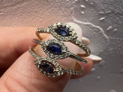 14k 3 stone sapphire ring! $1200 obo.