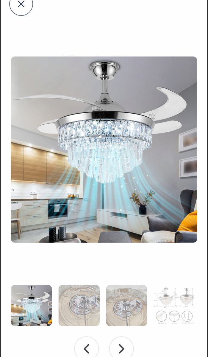 SHINLEYPACK chandelier ceiling fan