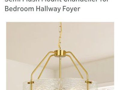 New in Box! Modern Textured Glass Chandelier