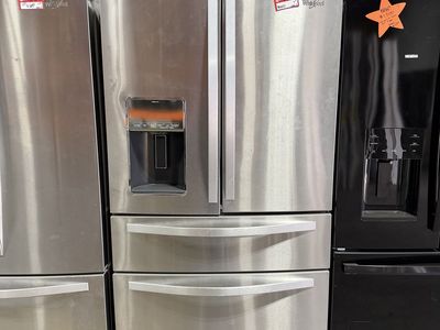SPARKLING WHIRLPOOL STAINLESS STEEL 4-DOOR FRIDGE!