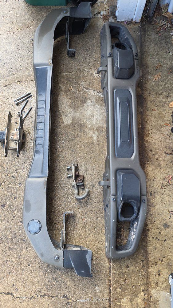 Jeep Wrangler OEM Front and rear Bumper - 75th Anniversary rare Bronze Metallic with trailer hitch and tow hook.