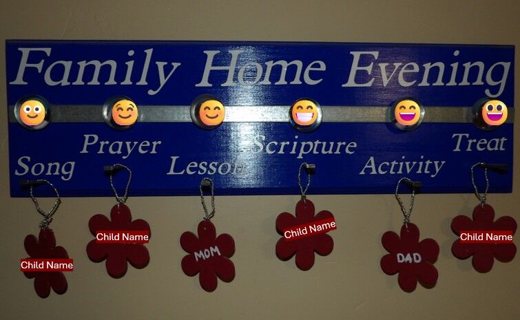 Family Home Evening Wall Hanging Board LDS/Mormon Church of Jesus Christ of Latter-Day Saints