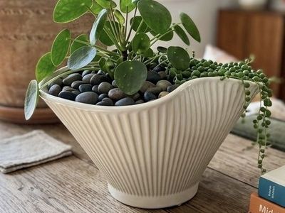 Mid-Century Fluted Mantel Vase Planter