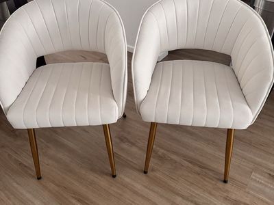 Velvet chairs with gold legs