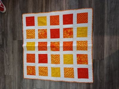 Handmade Baby Quilt "Orange Delight"