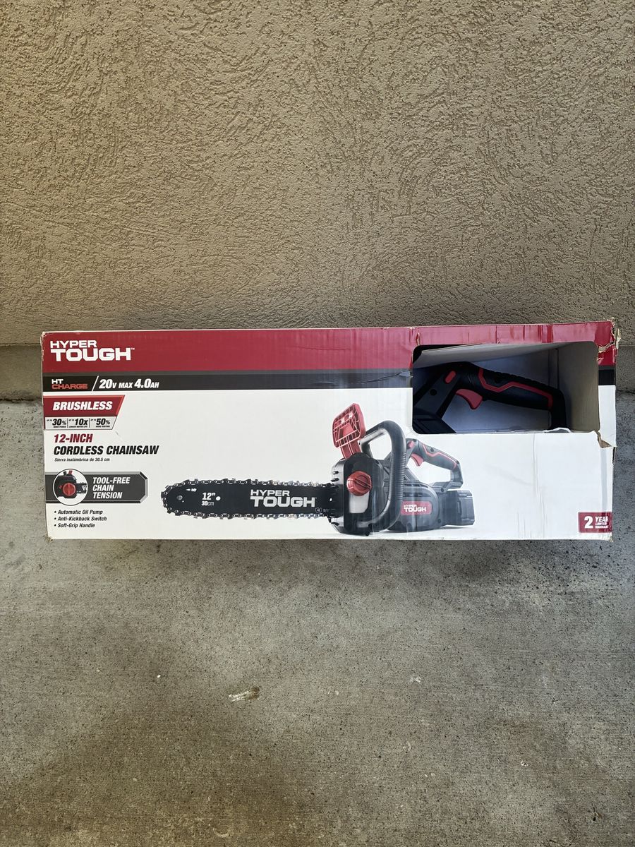 Hyper Tough HT CHARGE 20V Max 4.0Ah 12-Inch Brushless Cordless Chainsaw - New in Box