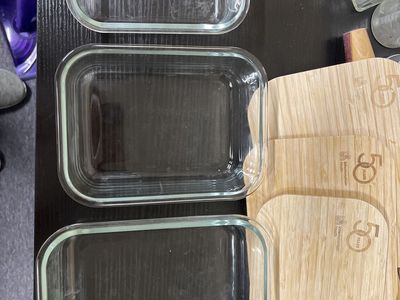 Set of 3 Glass Food Storage Containers with Bamboo Lids - Intermountain Health 50th Anniversary