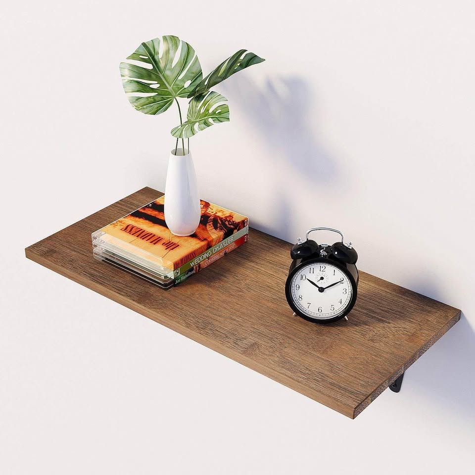 Wooden shelf x2 - Includes brackets and mounting hardware