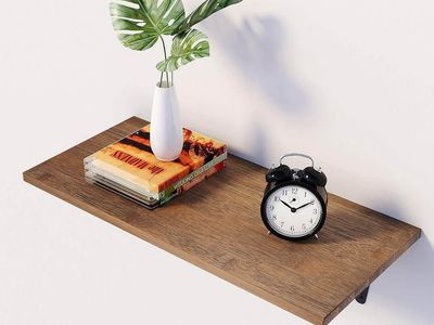 Wooden shelf x2 - Includes brackets and mounting hardware