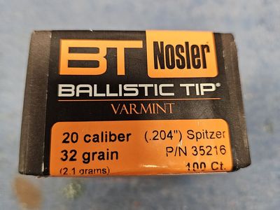 Nosler 20 Caliber Ballistic Tip bullets