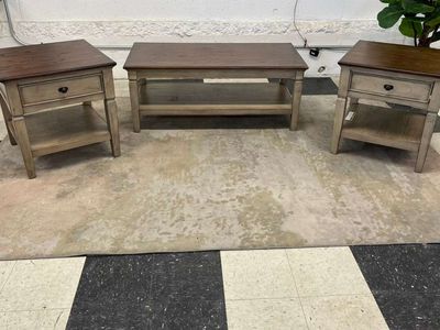 COSTCO BLAINE 3-PIECE SET, COFFEE TABLE AND 2 END TABLES!!