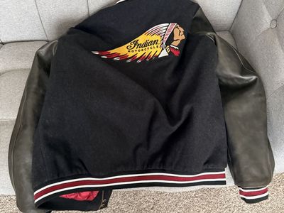 Indian Motorcycle Company Varsity Jacket XL - Leather & Wool with Embroidered Logo