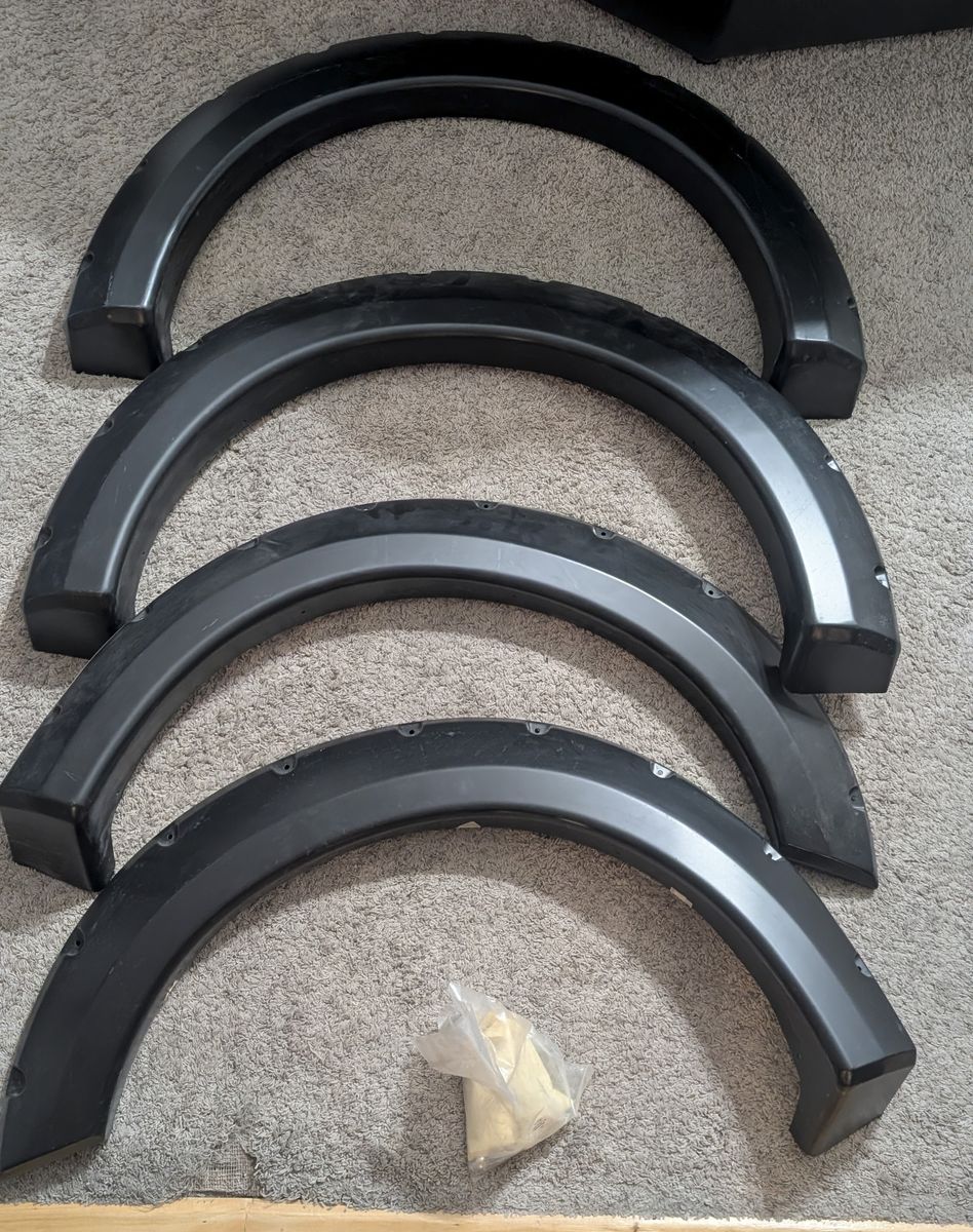 Ford F-150 Set of 4 Black Plastic Fender Flares with Mounting Hardware