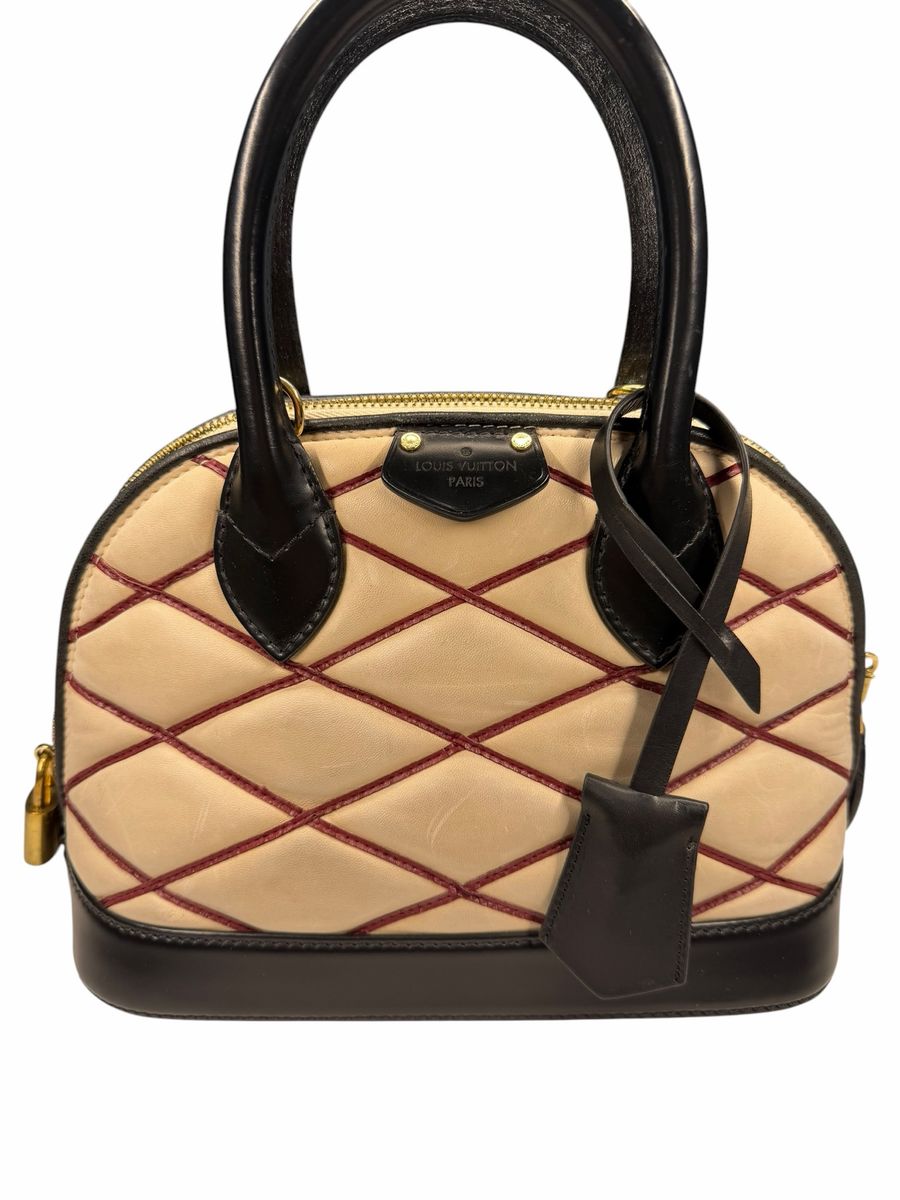 Louis Vuitton Alma GM Limited Edition Quilted Leather Handbag - Beige/Red/Black
