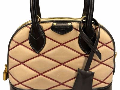 Louis Vuitton Alma GM Limited Edition Quilted Leather Handbag - Beige/Red/Black