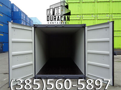 20' Storage Container, New, Single Trip Shipping Container, Conex Box - Dark Gray in Color