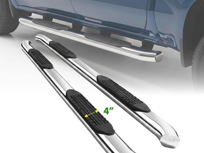 2019-2026 Dodge Ram 1500 New Body Crew Cab- 4" Stainless Steel Nerf Bar Running Boards, No Drilling