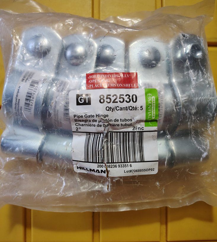 Hillman 2-Inch Zinc Pipe Gate Hinges Pack of 5 Hardware Essentials 852530