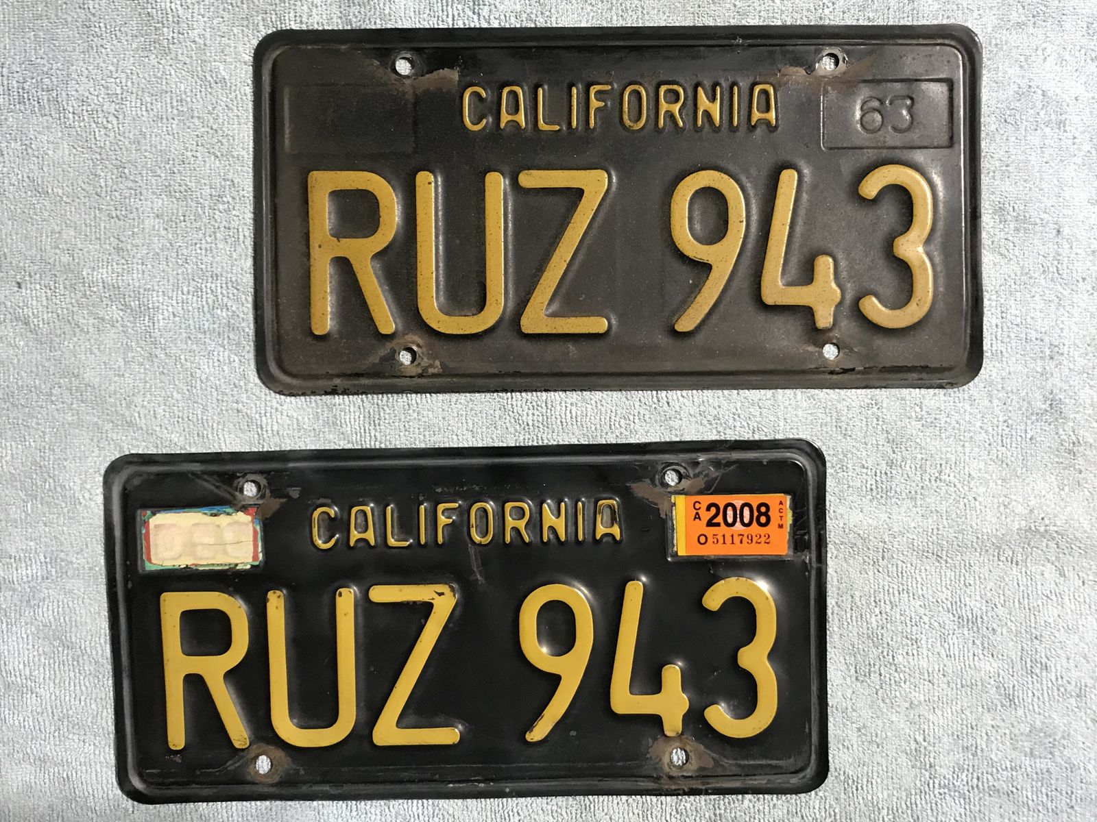 1960’s California Black Classic / Vintage License Plates