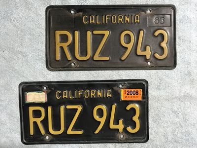 1960’s California Black Classic / Vintage License Plates