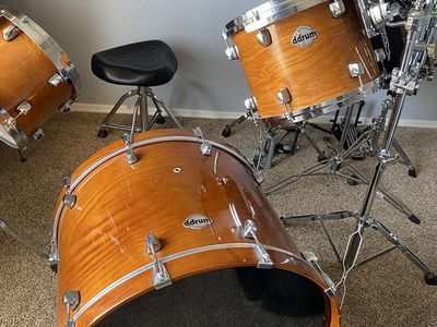 Solid Maple DDrum Acoustic Drum Kit with Zildjian Cymbals, Evans Heads, & Heavy Duty Hardware