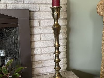 Vintage Tall Brass Candle Holder