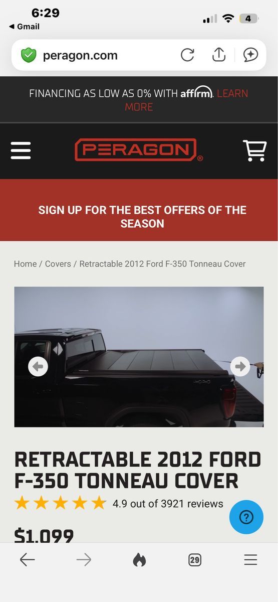 retractable 2012 Ford Tonneau truck bed cover