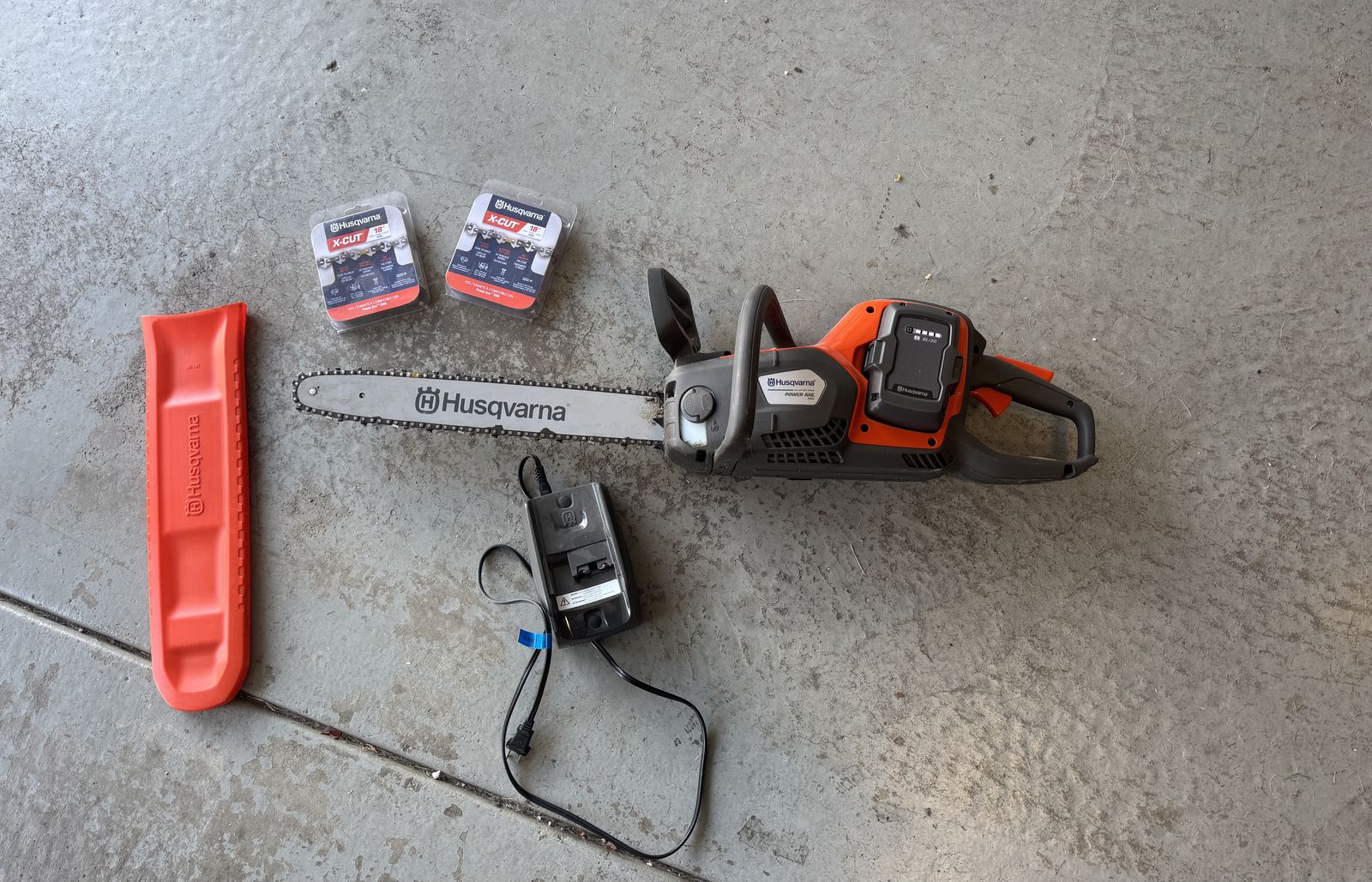 Husqvarna Power Axe 350i Battery Chainsaw with Charger and Chains - $175 OBO