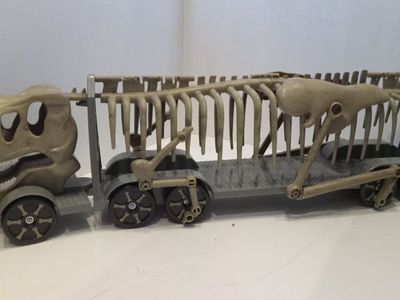 Kids Dinosaur Hauling Skull Bones Semi Truck 23.5" X 5.5"