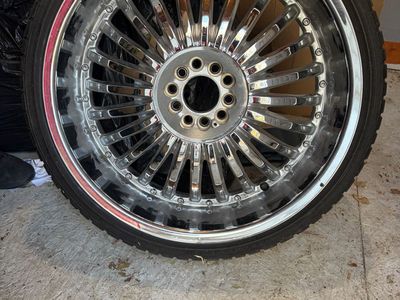 All 4 22 inch Chrome Multi-Spoke Wheel & Tire - Used Condition