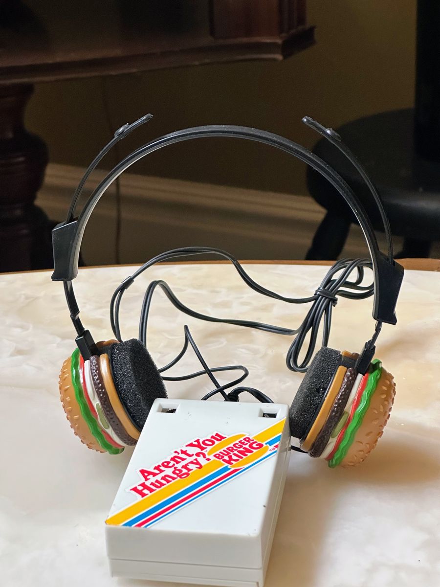 Vintage 1983 Burger King Radio Shack Cat. No. 12-950 "Aren't You Hungry?" AM/FM Headphone Radio