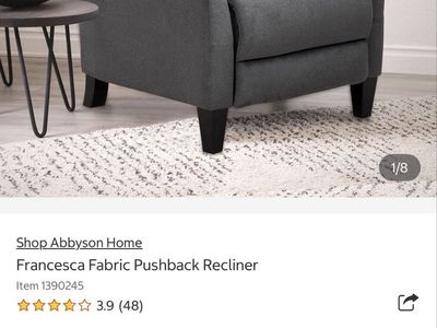 LIKE NEW ABBYSON HOME PUSHBACK RECLINER (COSTCO)