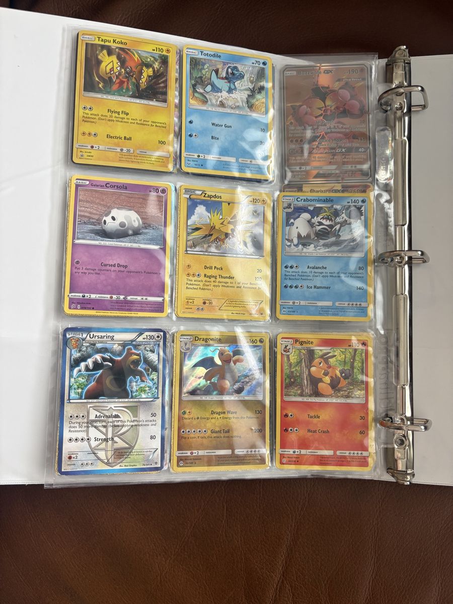 Pokemon Card Collection Binder with Charizard GX, EX, VMAX & Ultra Rares