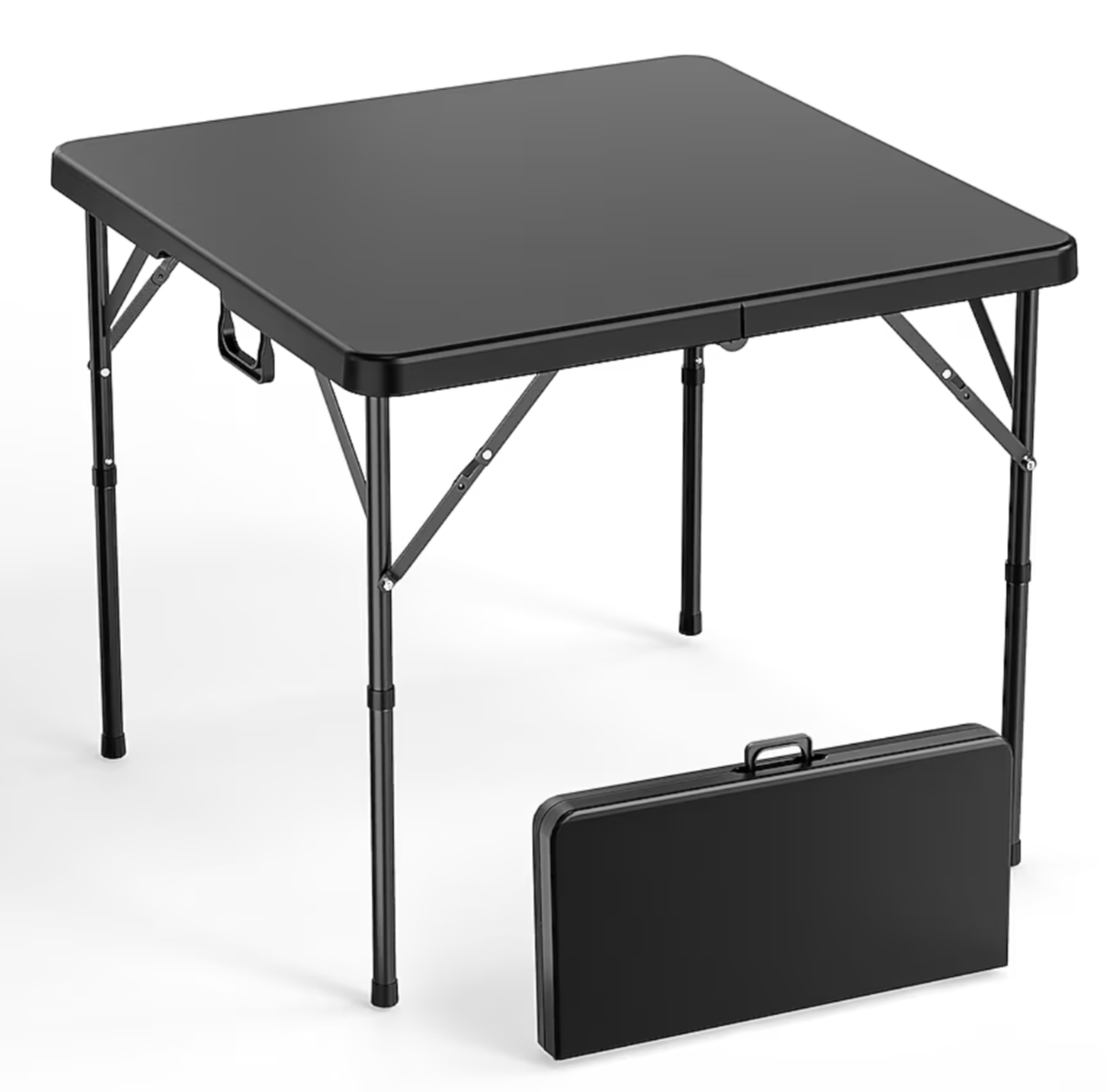 NEW Vingili Black Square Folding Table 34" x 34" Portable Commercial Table Bifolding