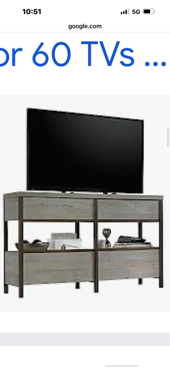 Better Homes & Gardens Maddox Sauder Credenza Crossing TV Stand for up to 60" TVs, Rustic Gray (Mystic Oak) Brand new!