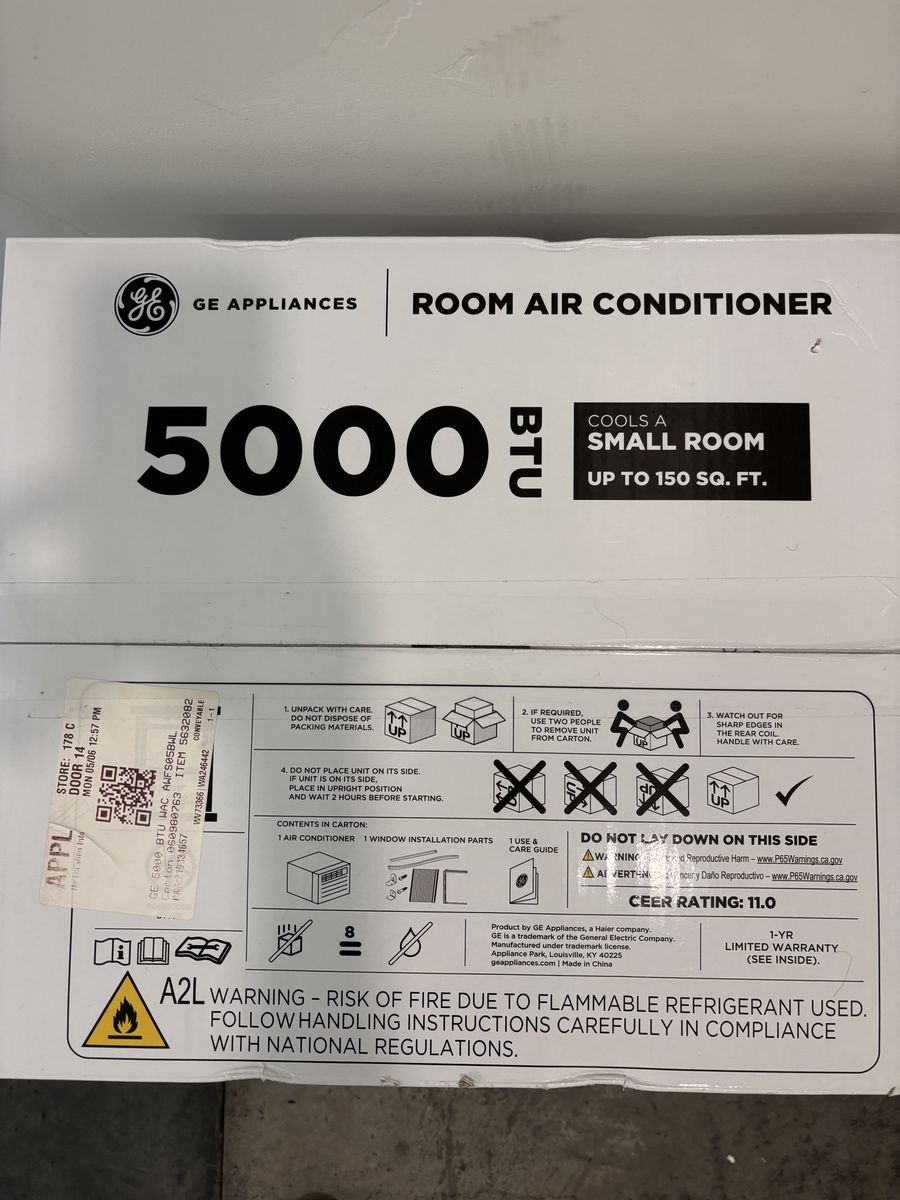 A/C window 5000 BTUs.