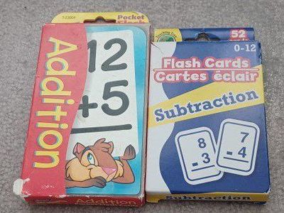 Pocket Flash Cards: Addition & Subtraction Math Learning Set (52 Cards Each, 0-12)