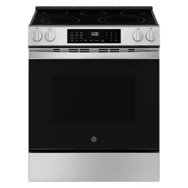 $1,000 stove for $650 - stainless steel 5 burner stove w/ electric convection range & EasyWash tray