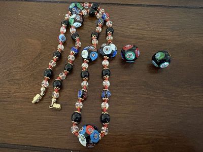 Vintage Murano Glass Necklace & Earrings from Venice