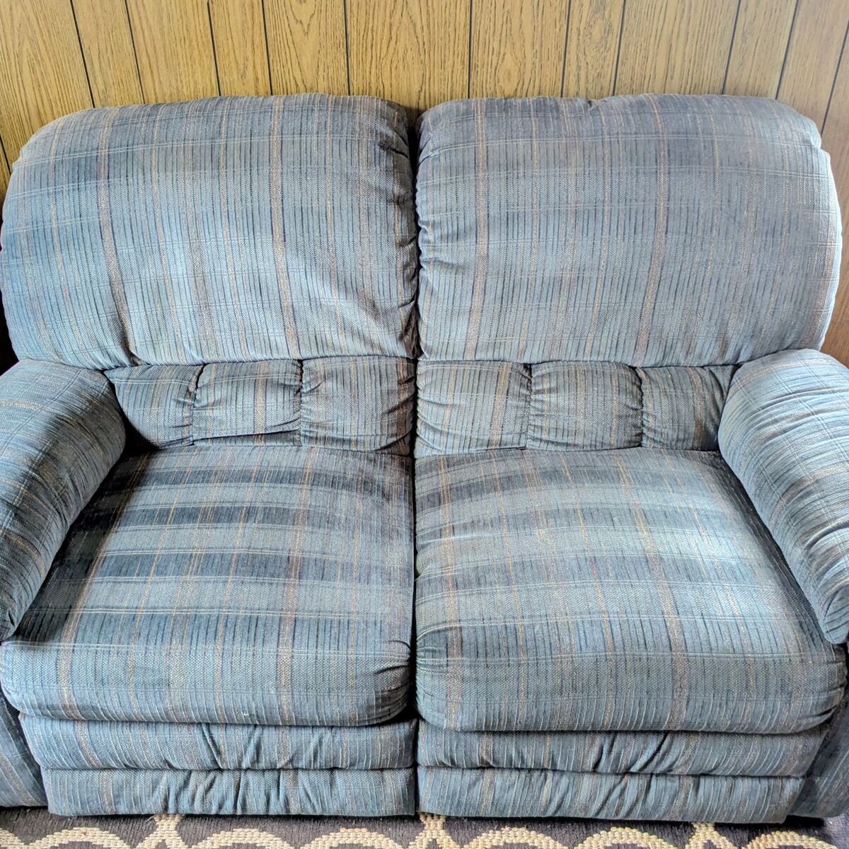 Blue fabric couch