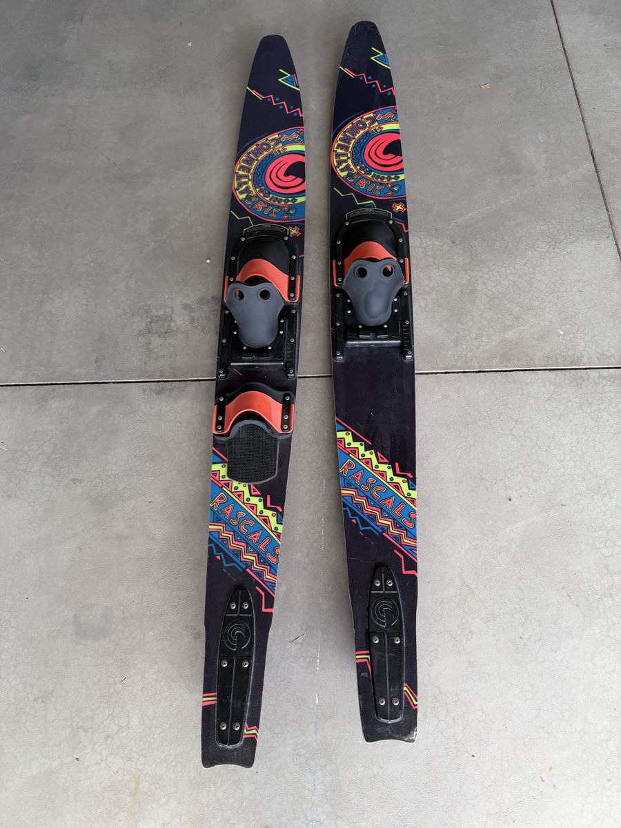 Kids Connelly Water Skis - Red & Black with Colorful Graphics